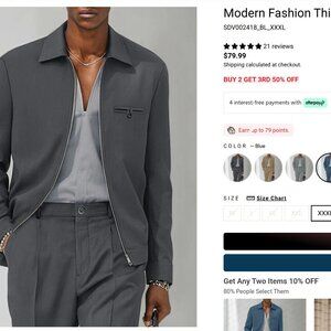 Coofandy Men's Charcoal Thin Jacket